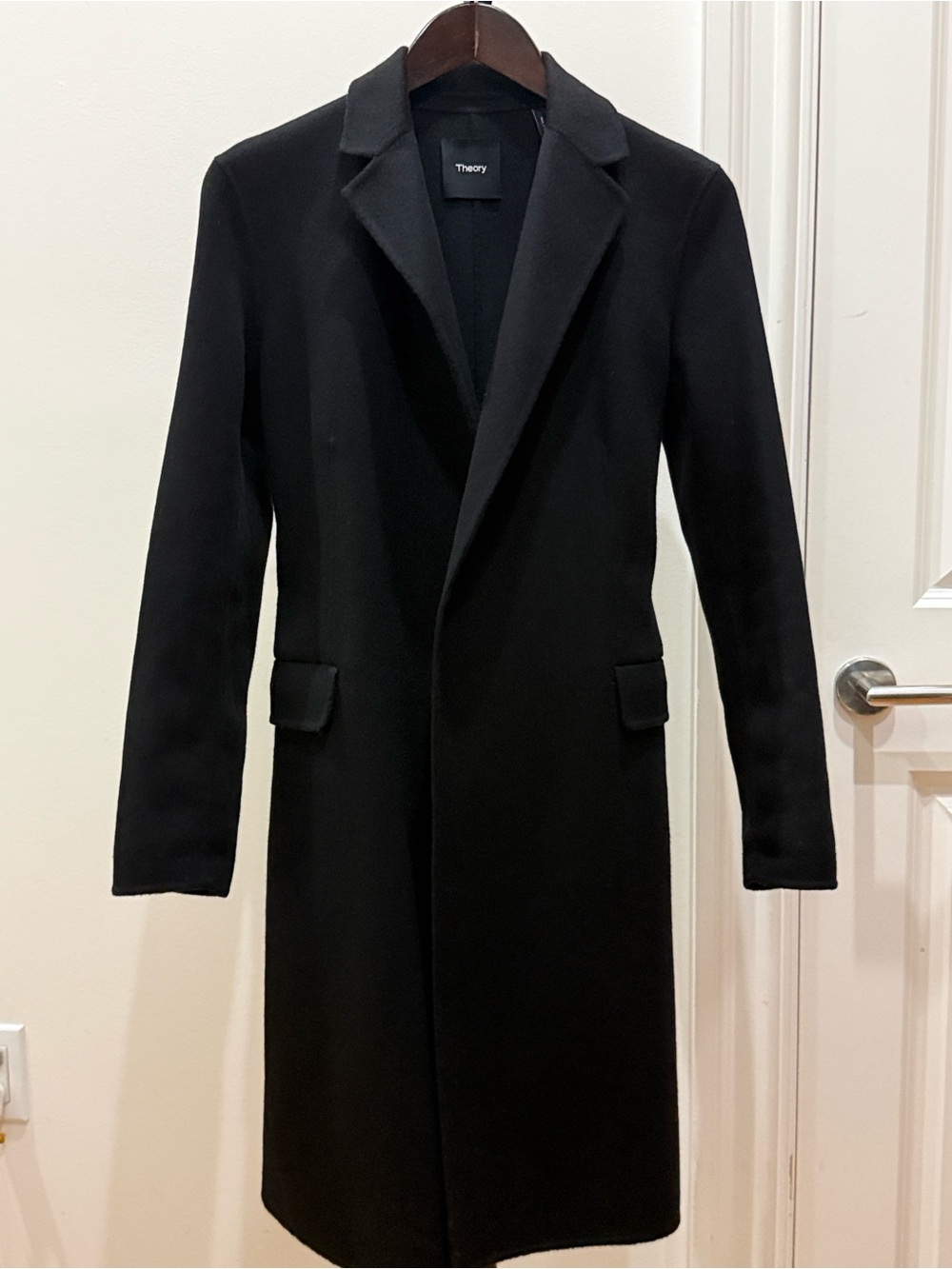 Theory Double-Face Wool-Cashmere Belted Wrap Top Coat - Picture 5 of 10